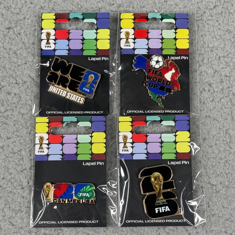 FIFA World Cup 2026 Lapel Pin Set of 4 USA Canada Mexico Official Licensed New